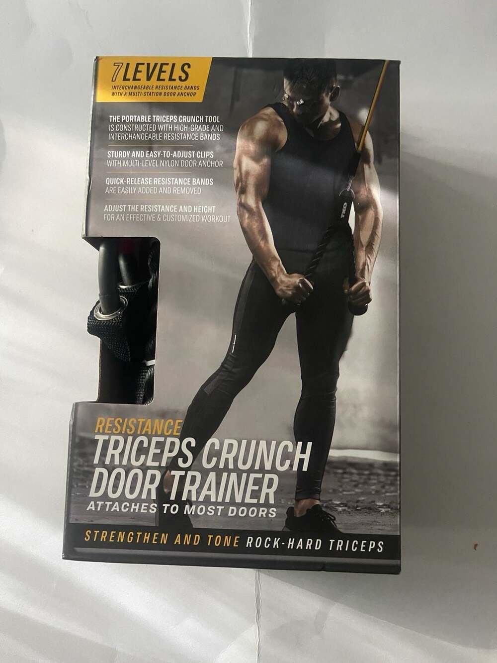 TKO Resistance Triceps Crunch Door Trainer with 7 Levels of Resistance
